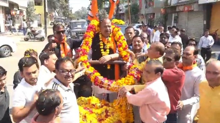   चैतन्य काश्यप का भव्य स्वागत काकानी सोशल वेलफेयर  ने किया                                     