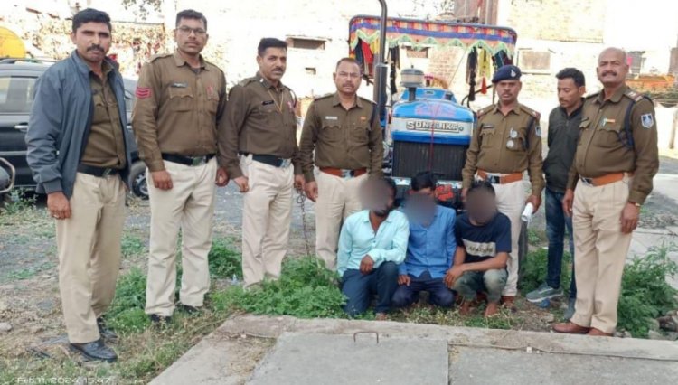 थ्रेशर मशीन चोरी करने वाले गिरोह का पुलिस ने किया 12 घंटे में पर्दाफाश