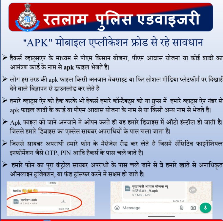 APK" मोबाइल एप्लीकेशन फ्रॉड से रहे सावधान शादी के निमंत्रण, पीएम आवास योजना के नाम से आई APK फाइल से हो सकती है धोखाधड़ी