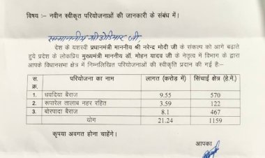 विधायक डोडियार के प्रयासों से 21.24 करोड़ की तीन नई सिंचाई परियोजनाओं को मंजूरी