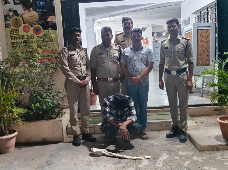  तलवार लहराने वाले युवक की पुलिस से निकाली हेकड़ी